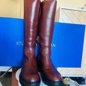 Stuart Weitzman Women's Burgundy Heeled Boots